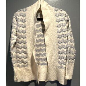 Made in Italy women S Wool Blend Cardigan Sweater Shimmer Metallic Boho Chic